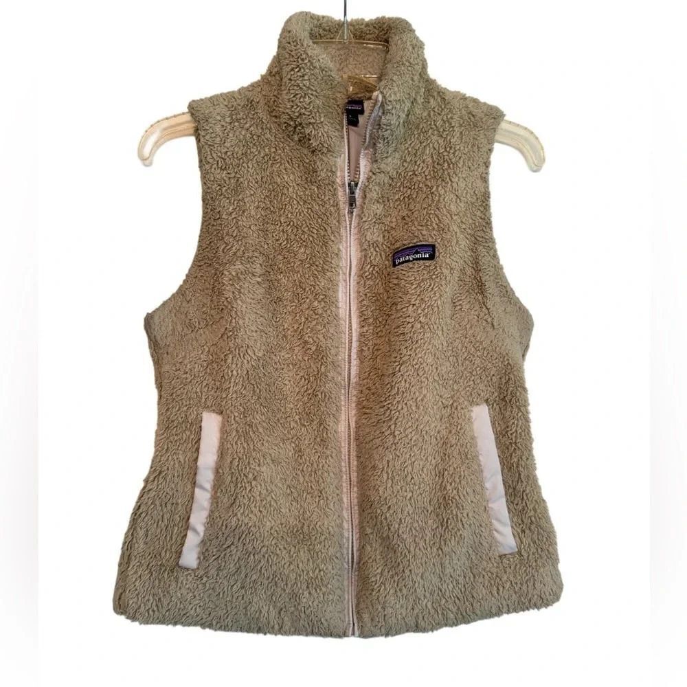 Patagonia Los Gatos Fleece Full Zip Vest Tan - Picture 1 of 5